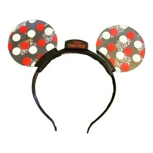 Disney on Ice Minnie Mouse Polka Dot Flashing Light-Up Ears Headband WORKING